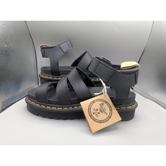 Dr Martens Blaire Hydro Leather Strap Sandal Women’s Size 7 Black - Picture 3 of 12